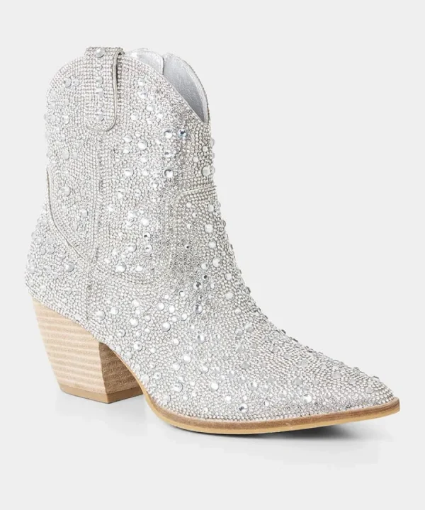 Hot Joe Browns Ray Of Light Shimmering Boots Silver