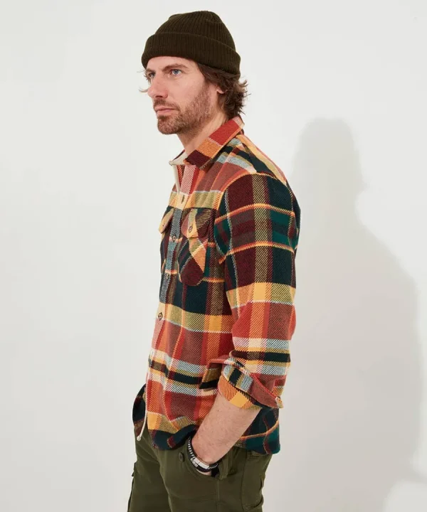 Hot Joe Browns Ready For Action Check Shirt Orange