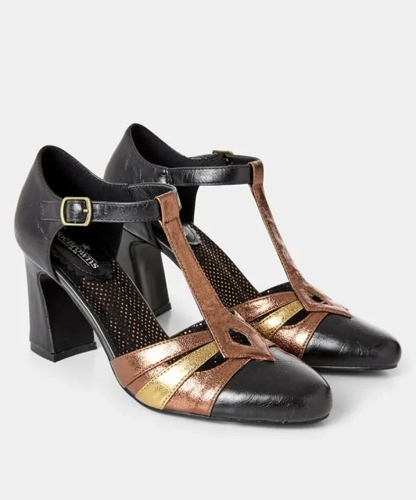 Sale Joe Browns Remarkable Charlotte T Bar Shoes Black Multi