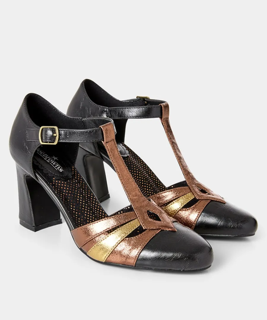remarkable_charlotte_t_ba_2.webp Sale Joe Browns Remarkable Charlotte T Bar Shoes Black Multi