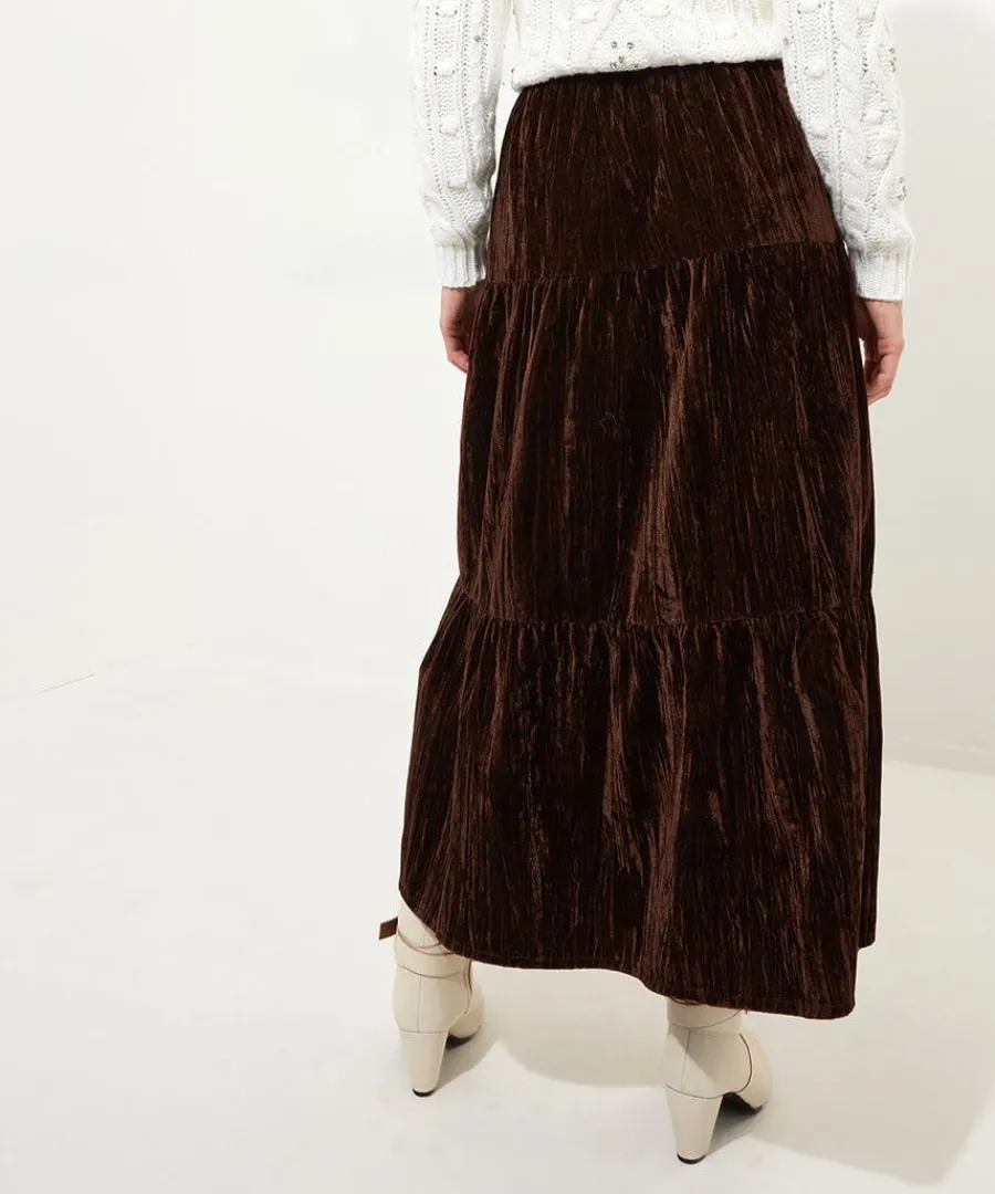 remarkable_velour_tiered__2.webp Flash Sale Joe Browns Remarkable Velour Tiered Skirt Purple