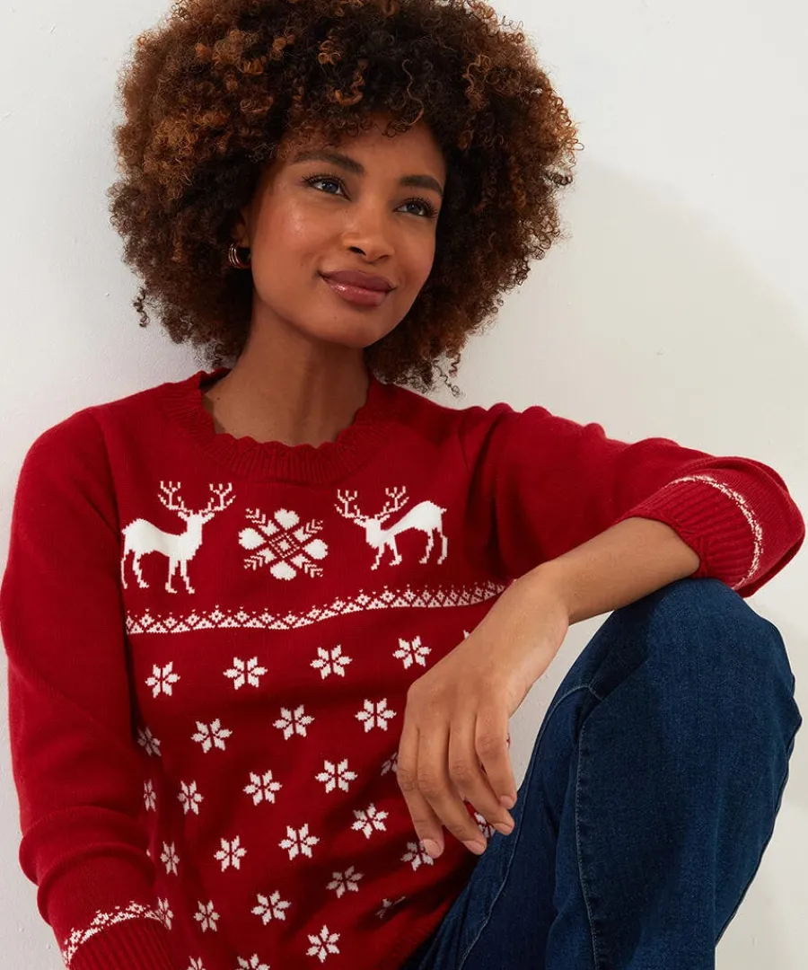 retro_reindeer_jumper_2.webp Fashion Joe Browns Retro Reindeer Jumper Red