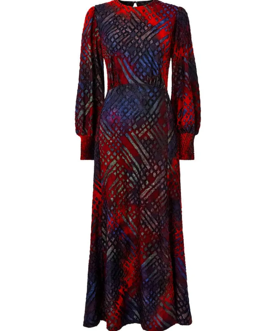 rita_striking_devore_dres_0.webp Sale Joe Browns Rita Striking Devore Dress Burnt Orange