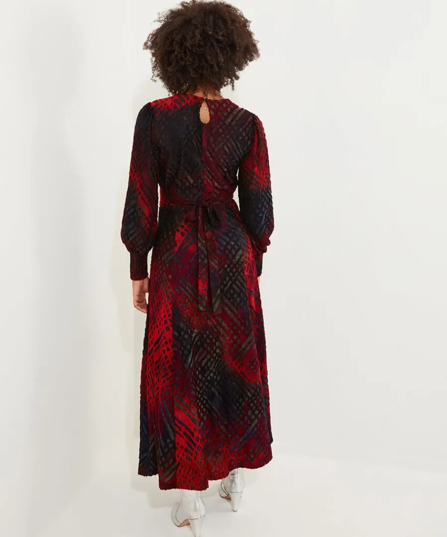 rita_striking_devore_dres_3.webp Sale Joe Browns Rita Striking Devore Dress Burnt Orange