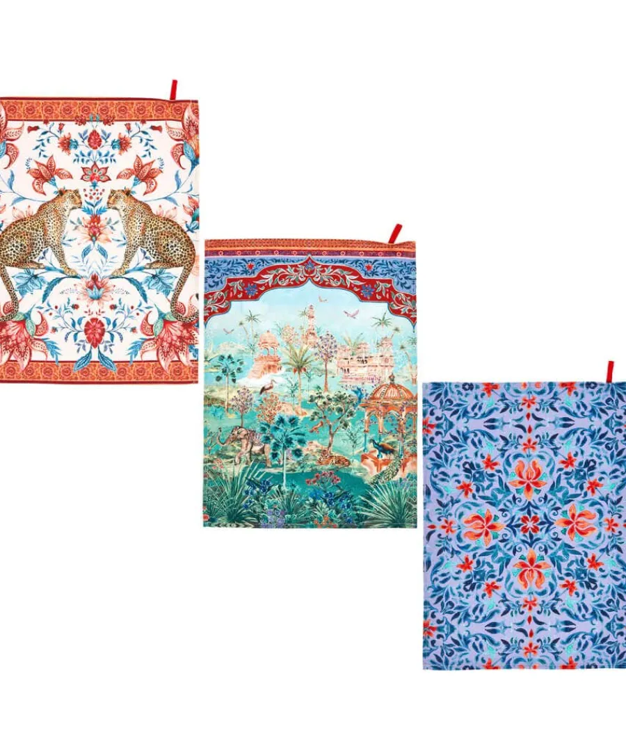 road_to_jaipur_pack_of__t_0.webp Cheap Joe Browns Road To Jaipur Pack Of 3 Tea Towels Blue