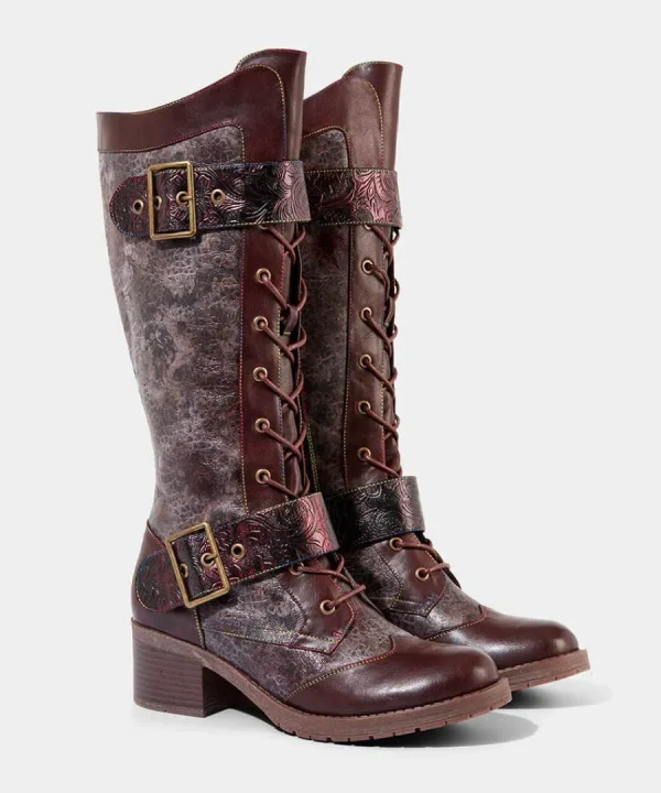 Outlet Joe Browns Robyn Tooled Strap Boots Tan Multi