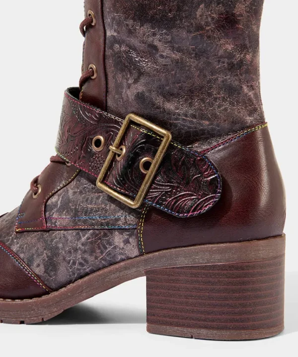 Outlet Joe Browns Robyn Tooled Strap Boots Tan Multi