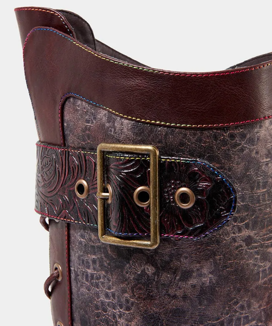 robyn_tooled_strap_boots_4.webp Outlet Joe Browns Robyn Tooled Strap Boots Tan Multi