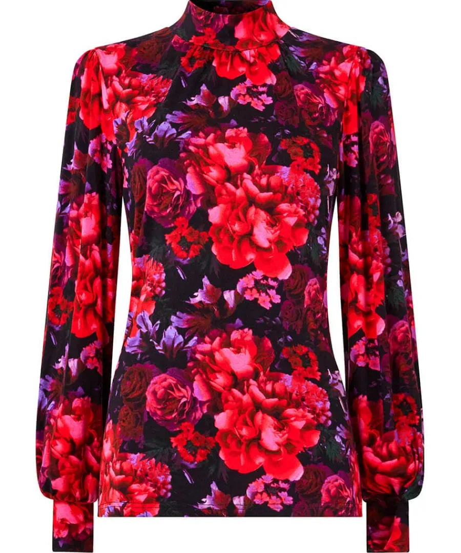 romantic_florals_jersey_p_0.webp Clearance Joe Browns Romantic Florals Jersey Print Top Red