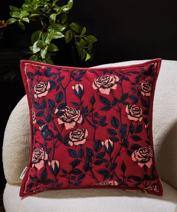 Hot Joe Browns Roses And Rebels Reversible Cushion Pink