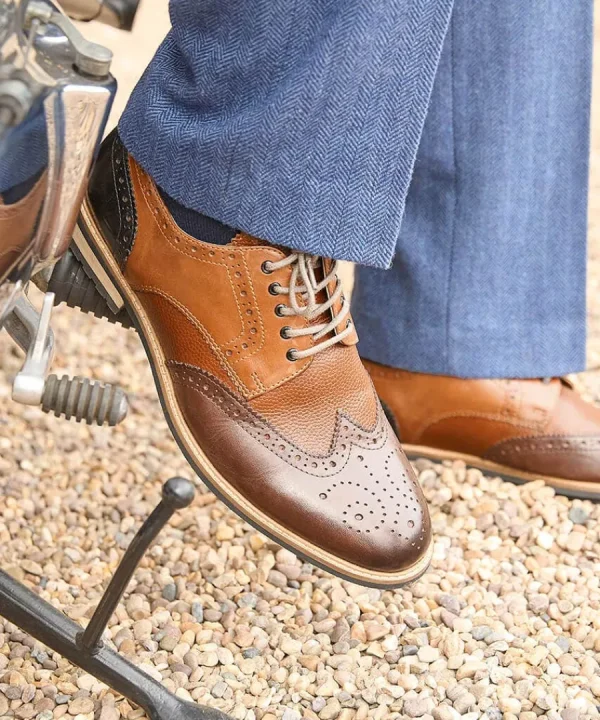 Clearance Joe Browns Savile Mixed Leather Brogues Tan Multi