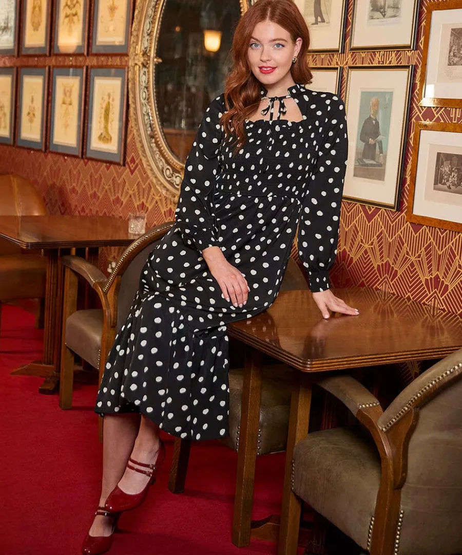 serena_spot_dress_1.webp Shop Joe Browns Serena Spot Dress Black