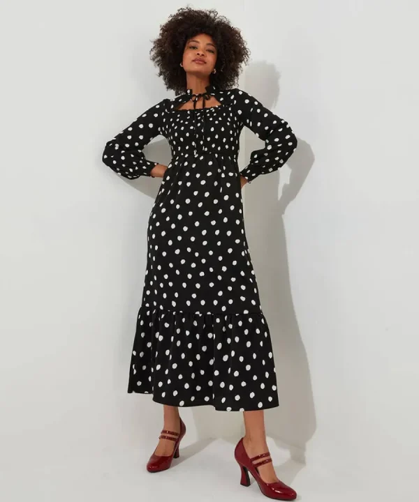 Shop Joe Browns Serena Spot Dress Black
