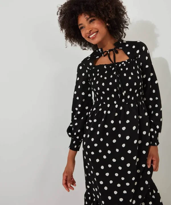 Shop Joe Browns Serena Spot Dress Black