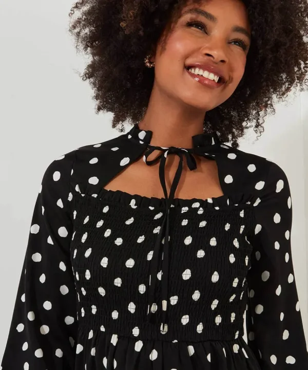 Shop Joe Browns Serena Spot Dress Black