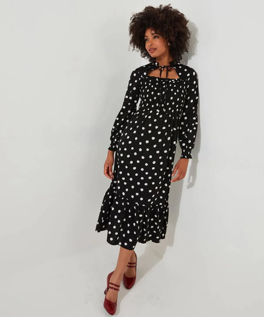serena_spot_dress_7.webp Shop Joe Browns Serena Spot Dress Black