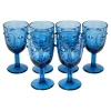 Shop Joe Browns Set Of 6 Deco Face Wine Glasses Blue