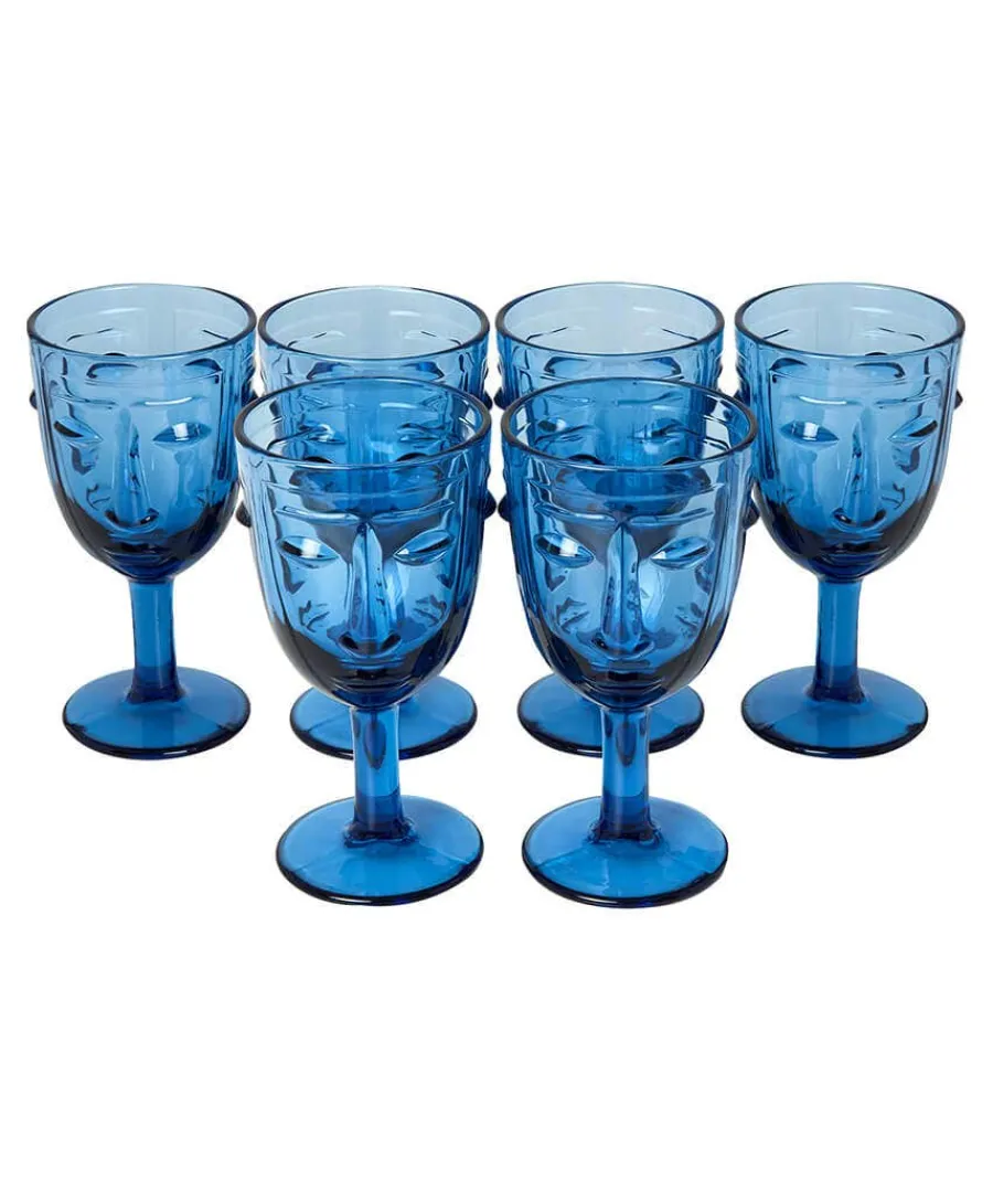 set_of__deco_face_wine_gl_0.webp Shop Joe Browns Set Of 6 Deco Face Wine Glasses Blue