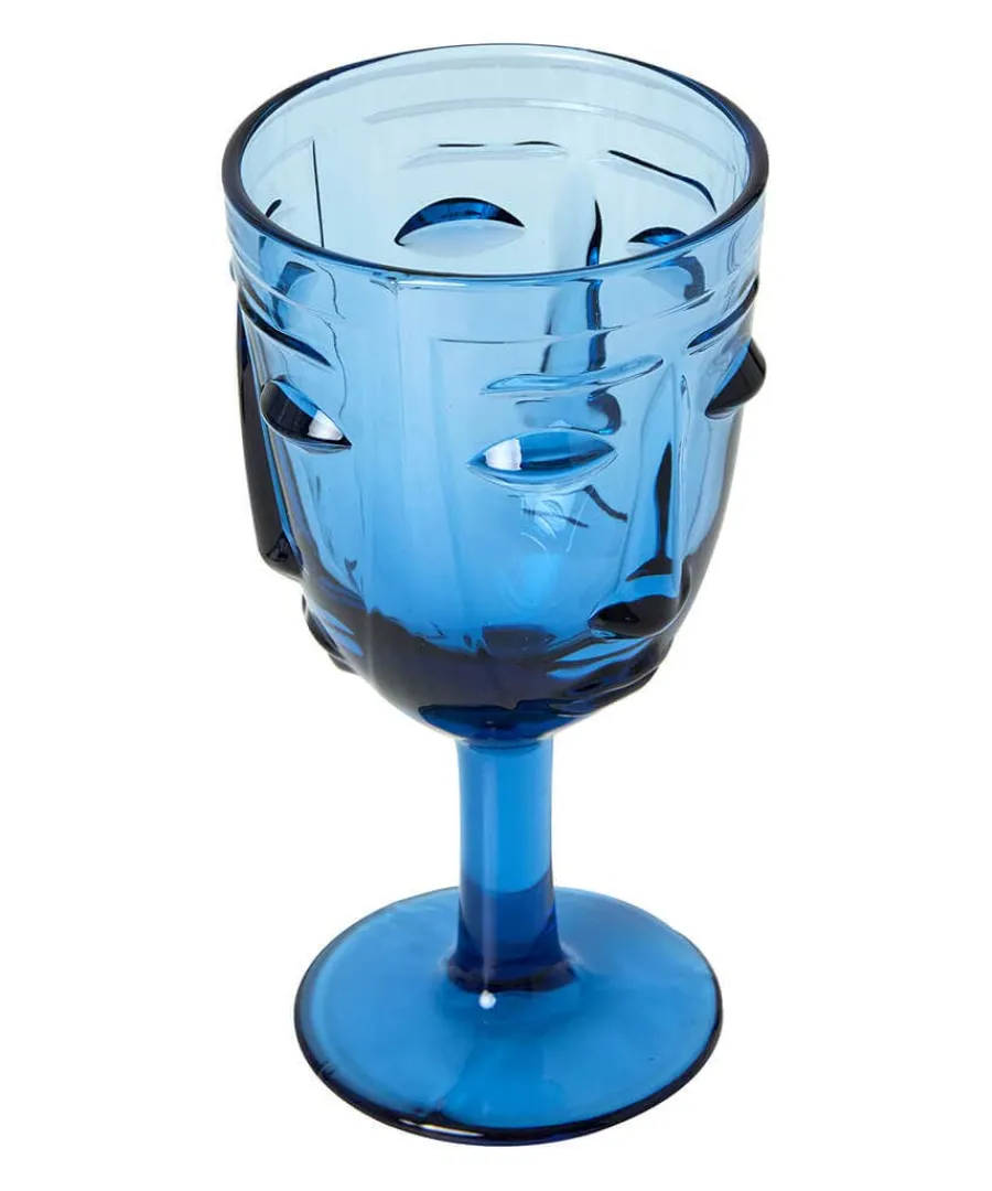 set_of__deco_face_wine_gl_4.webp Shop Joe Browns Set Of 6 Deco Face Wine Glasses Blue