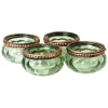 Best Joe Browns Set Of 4 Lambent Leaf Glass Tealight Holders Green