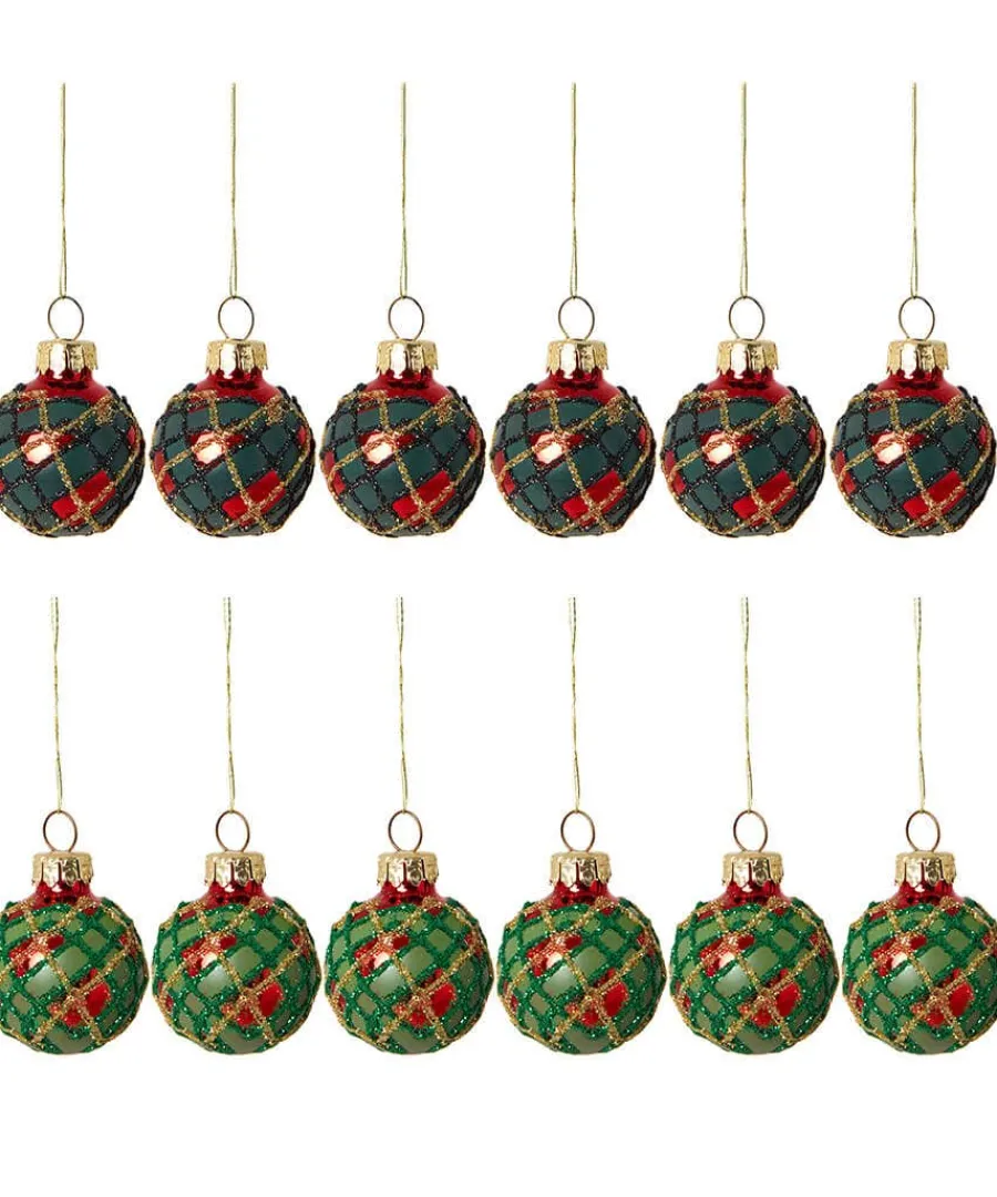 set_of__traditional_tarta_1.webp Outlet Joe Browns Set Of 12 Traditional Tartan Baubles Red
