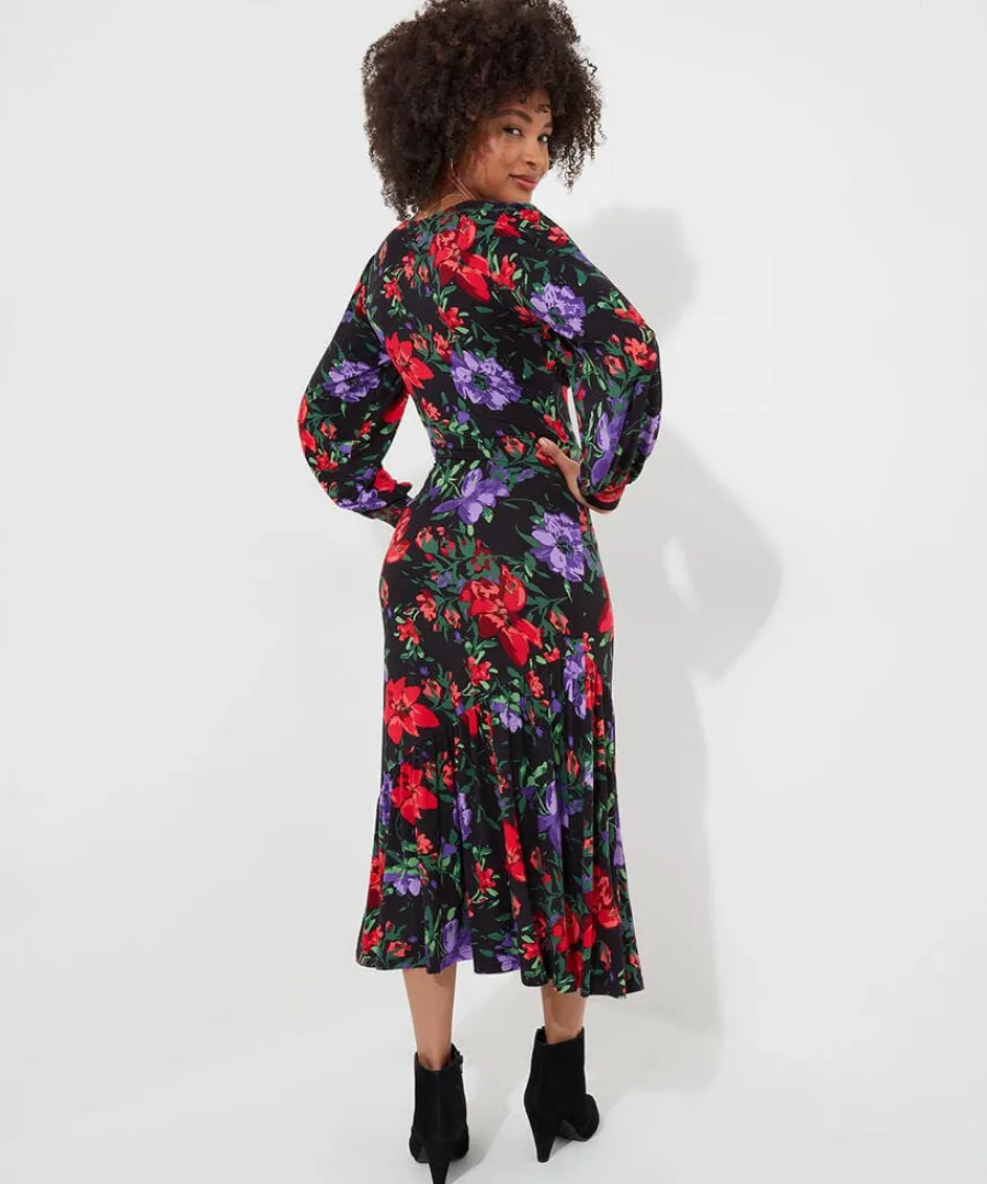 shona_floral_jersey_dress_4.webp Sale Joe Browns Shona Floral Jersey Dress Black