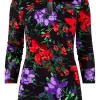 Cheap Joe Browns Shona Floral Keyhole Jersey Top Black