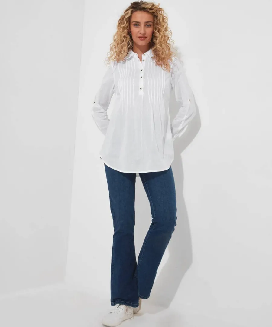 simons_summer_longline_bl_1.webp Clearance Joe Browns Simon's Summer Longline Blouse White