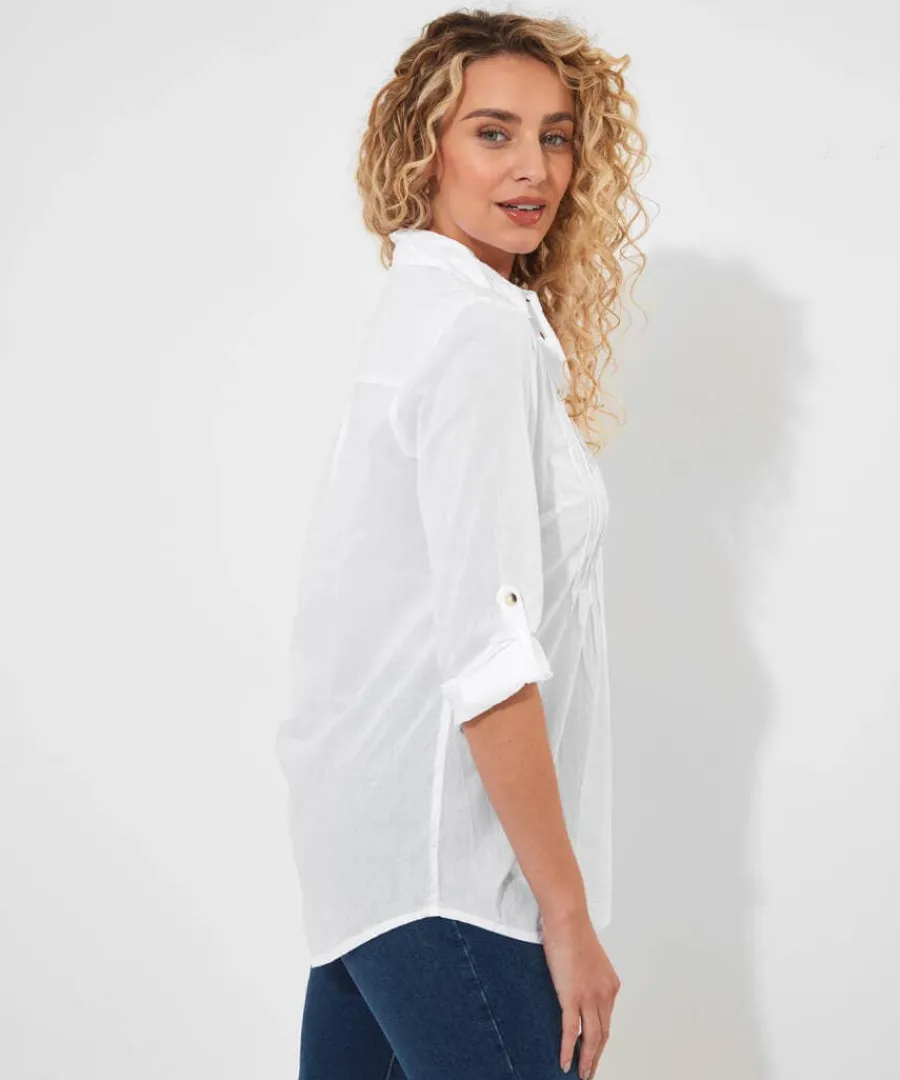 simons_summer_longline_bl_2.webp Clearance Joe Browns Simon's Summer Longline Blouse White