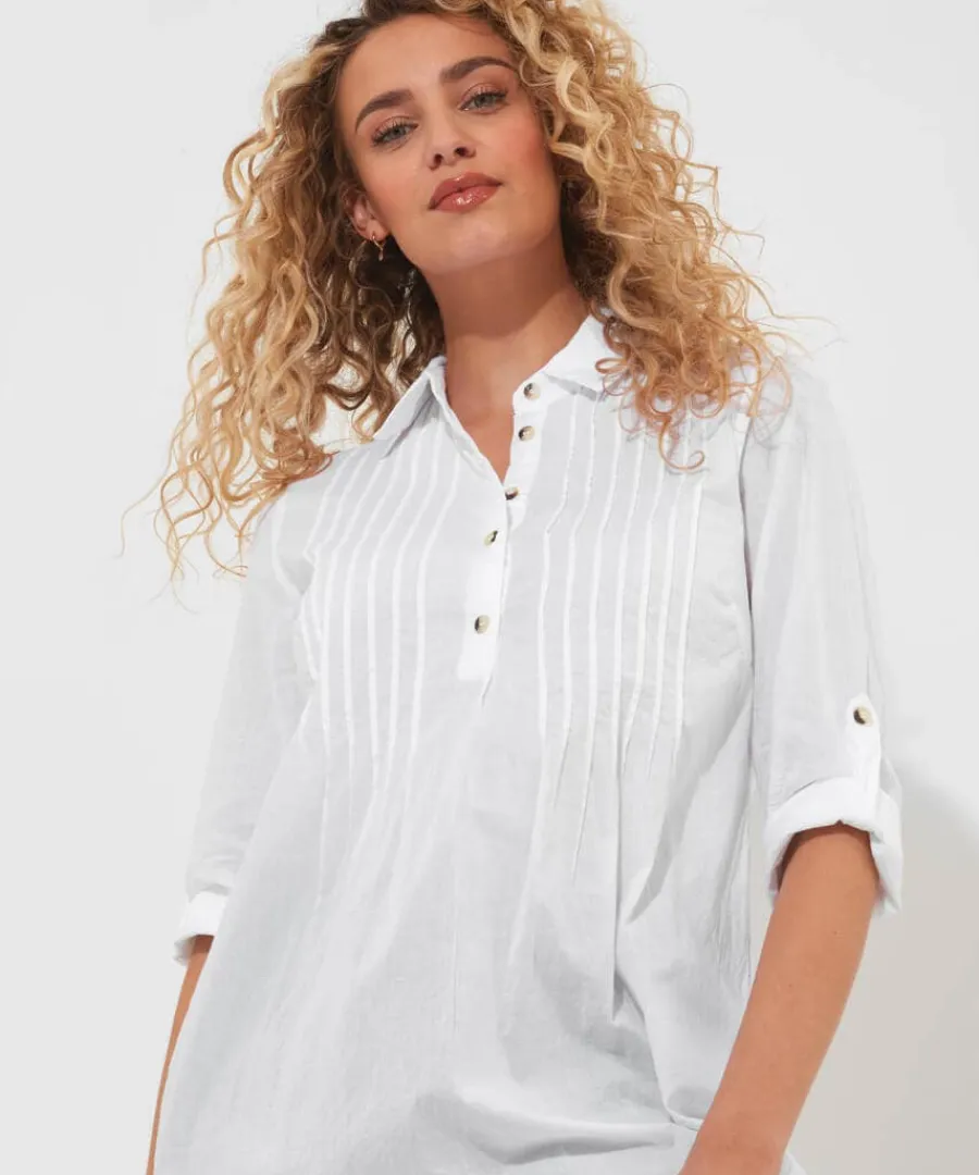 simons_summer_longline_bl_3.webp Clearance Joe Browns Simon's Summer Longline Blouse White