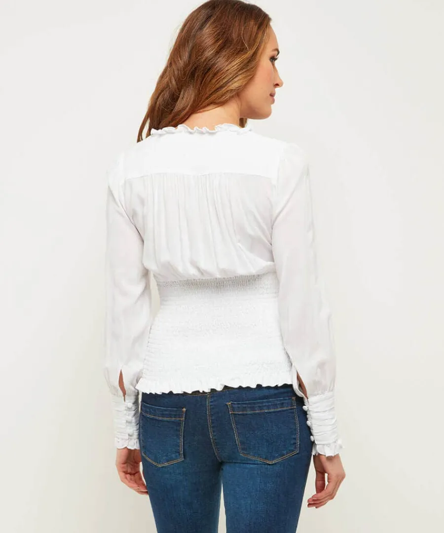 simons_vintage_style_blou_1.webp Hot Joe Browns Simon's Vintage Style Blouse White