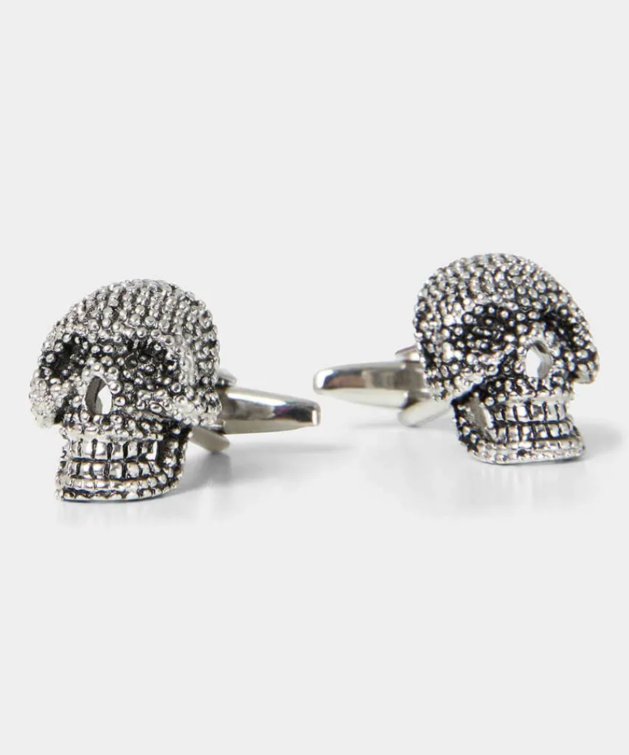 skull_cufflinks_0.webp Clearance Joe Browns Skull Cufflinks Antique Silver