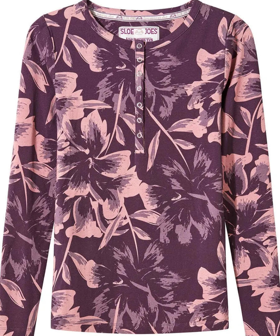sloe_joes_floral_henley_0.webp Hot Joe Browns Sloe Joes Floral Henley Purple