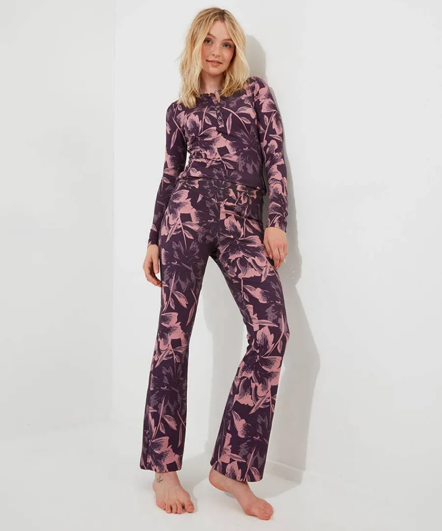 sloe_joes_floral_henley_3.webp Hot Joe Browns Sloe Joes Floral Henley Purple