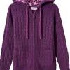Online Joe Browns Sloe Joes Knitted Cable Zip Up Cardigan Purple