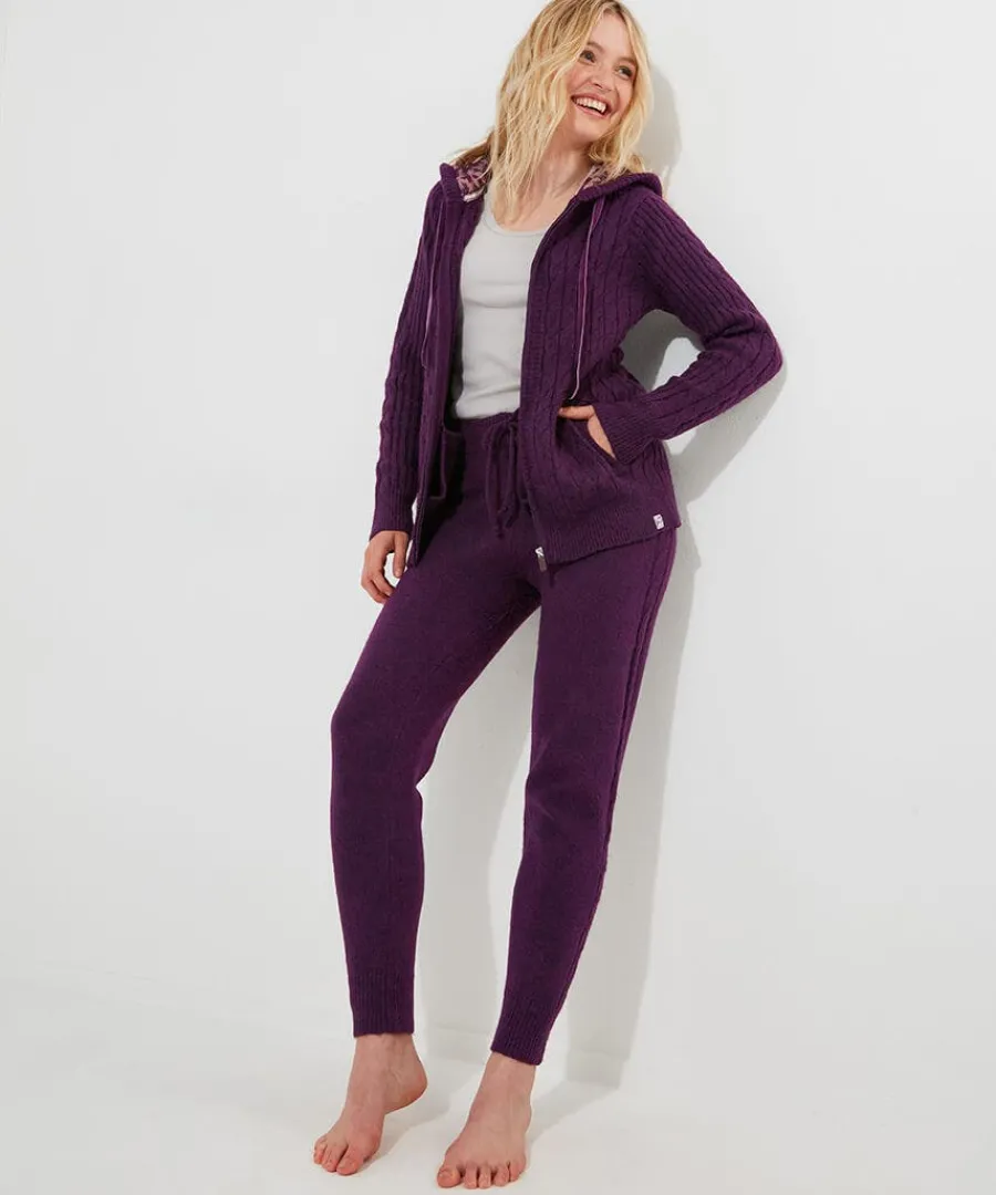 sloe_joes_knitted_cable_z_2.webp Online Joe Browns Sloe Joes Knitted Cable Zip Up Cardigan Purple