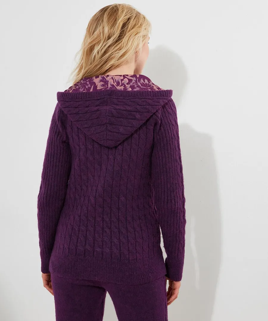 sloe_joes_knitted_cable_z_3.webp Online Joe Browns Sloe Joes Knitted Cable Zip Up Cardigan Purple