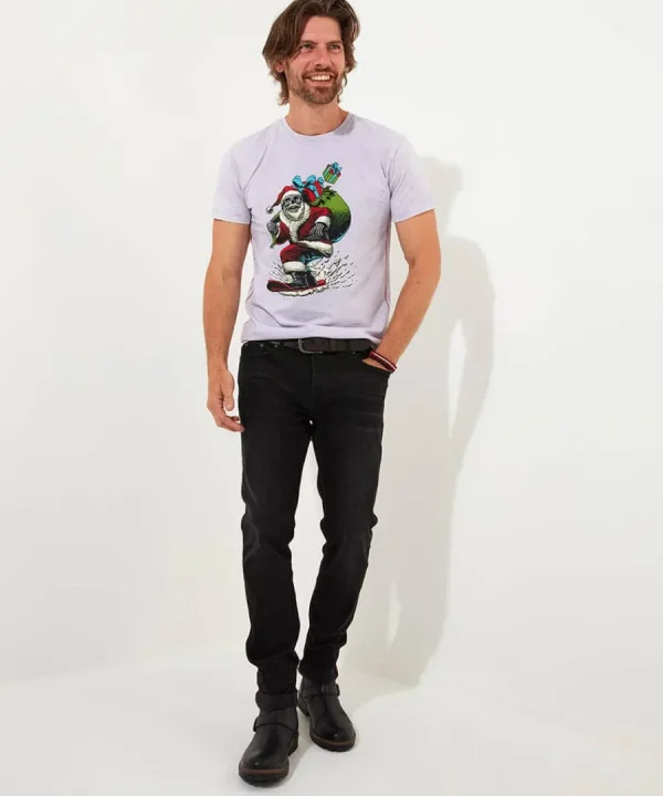 Shop Joe Browns Snow Boarding Santa Tee Lilac