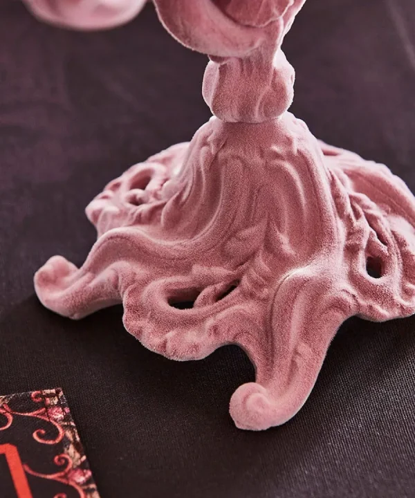 Online Joe Browns Soft Flock Ornate Candle Holder Pink