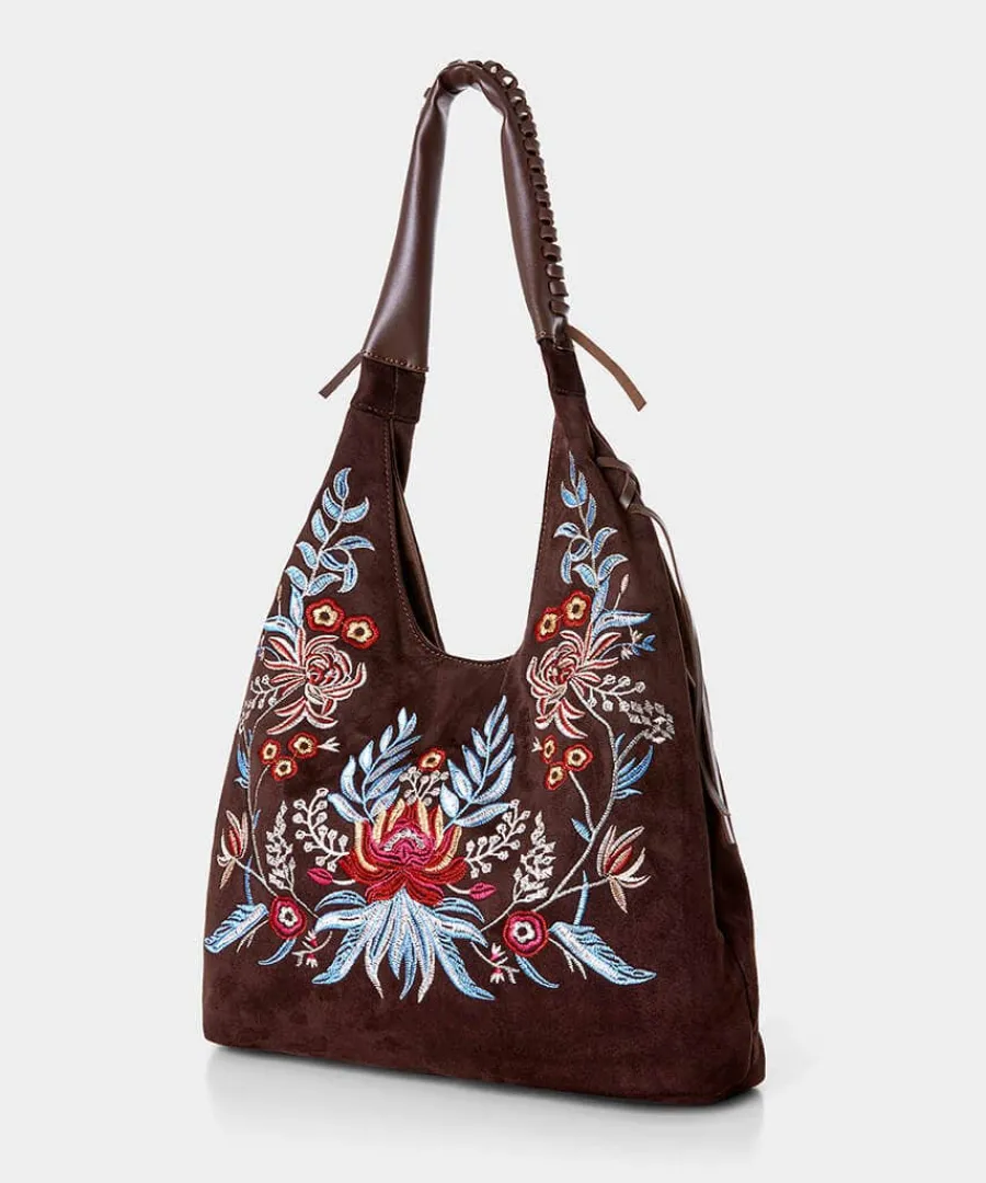 stevies_embroidered_boho__0.webp Best Joe Browns Stevie's Embroidered Boho Bag Brown Multi