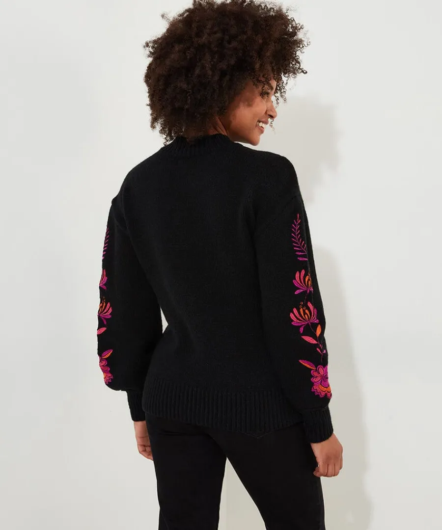 stunning_florals_embroide_2.webp Cheap Joe Browns Stunning Florals Embroidered Jumper Black