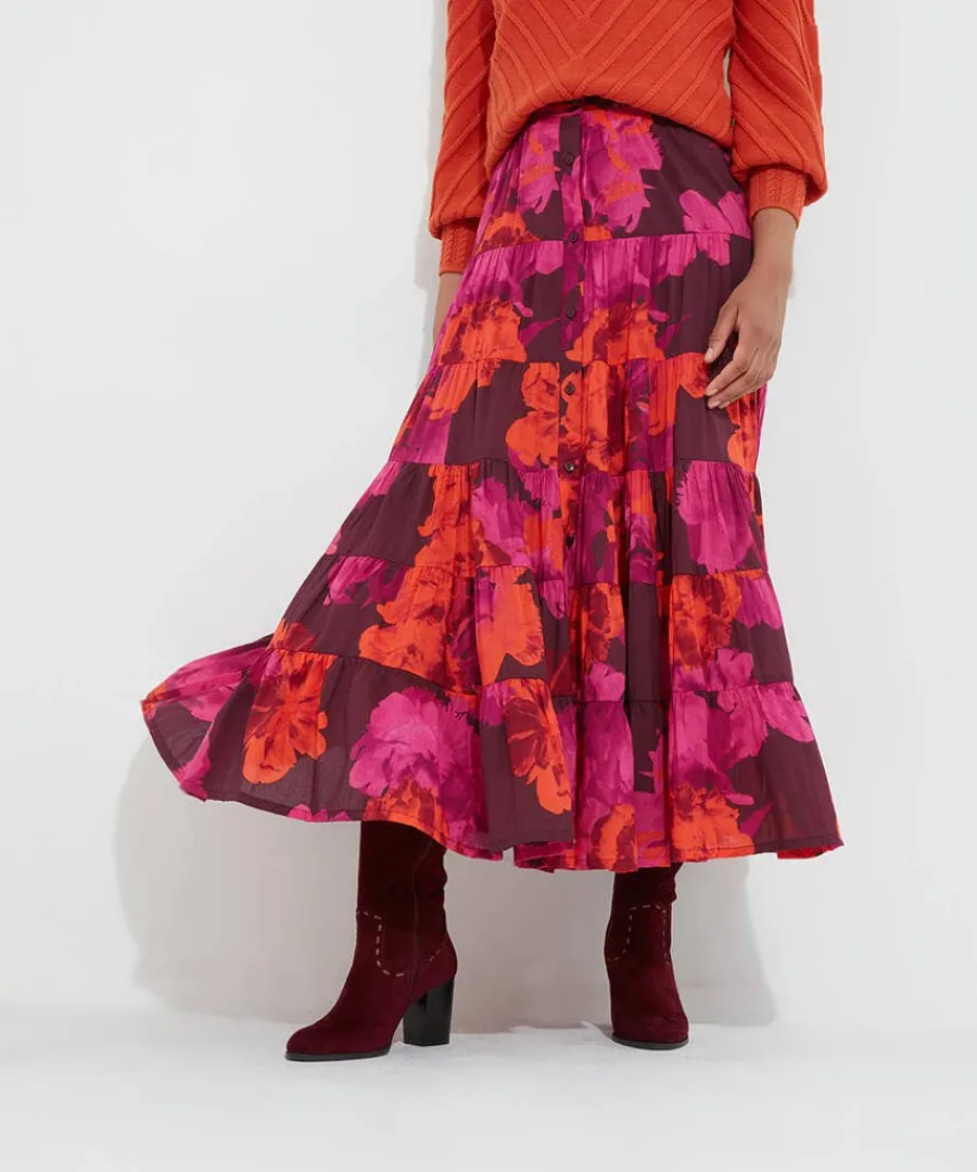 stunning_florals_skirt_1.webp Online Joe Browns Stunning Florals Skirt Pink