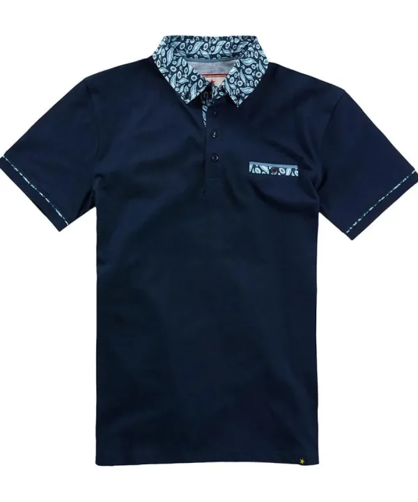 Hot Joe Browns Superb Smart Polo Shirt Blue / Brown
