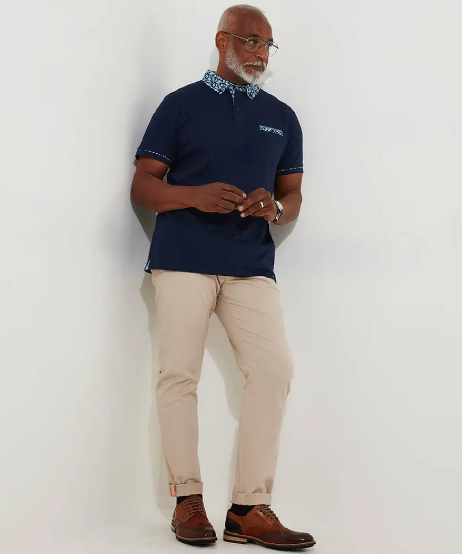 superb_smart_polo_shirt_1.webp Hot Joe Browns Superb Smart Polo Shirt Blue / Brown