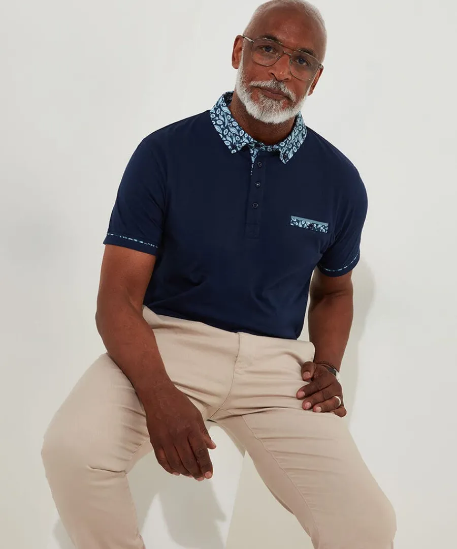 superb_smart_polo_shirt_2.webp Hot Joe Browns Superb Smart Polo Shirt Blue / Brown