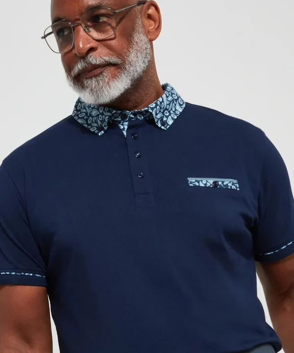 Hot Joe Browns Superb Smart Polo Shirt Blue / Brown