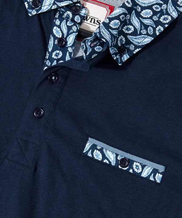 Hot Joe Browns Superb Smart Polo Shirt Blue / Brown
