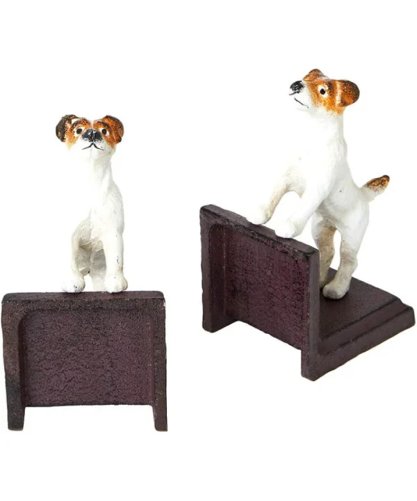 Outlet Joe Browns Terrific Terrier Pair Of Cast Iron Antique Bookends Brown