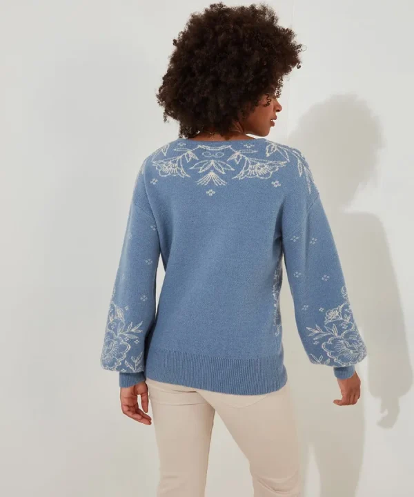 Fashion Joe Browns Tilly Paisley Jumper Blue