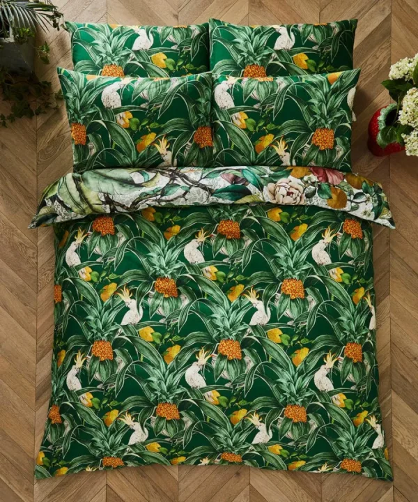 Cheap Joe Browns Totally Tropical Reversible Duvet Set Green